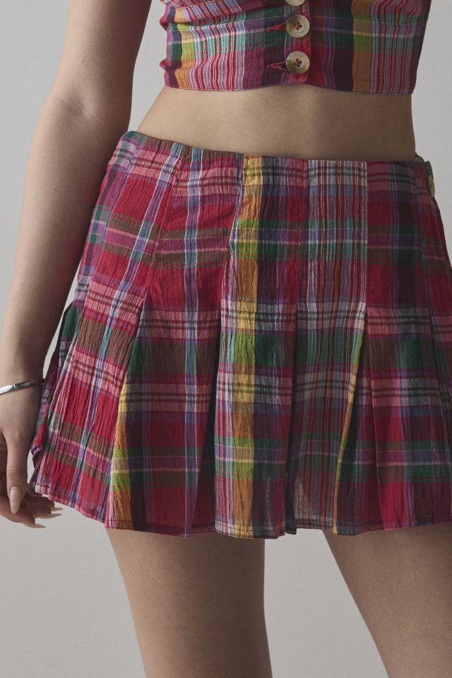 BDG Picnic Plaid Vest Top & Mini Skort Set