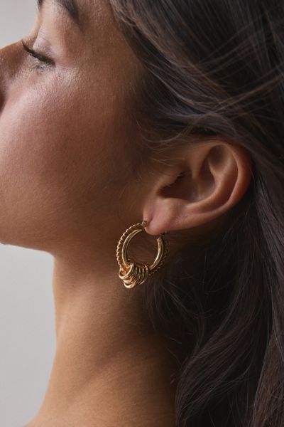 Textured Knot Hoop Earring