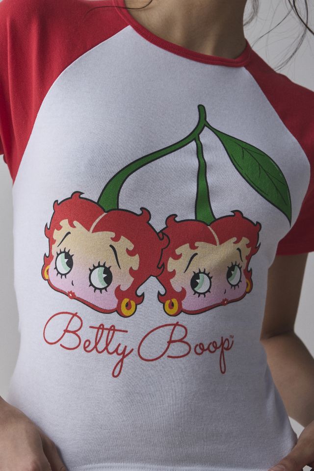T-shirt Raglan pour Bébé Betty Boop Graphique Cerise #1