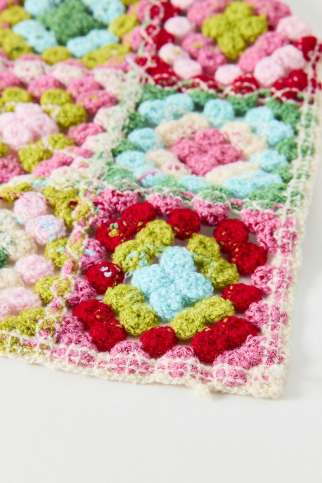 Valerie Checkered Crochet Triangle Headscarf #3