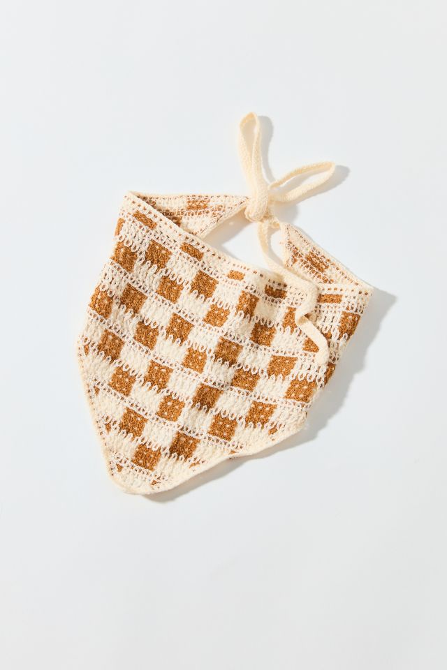 Foulard Triangle Crochet à Carreaux Valerie #1