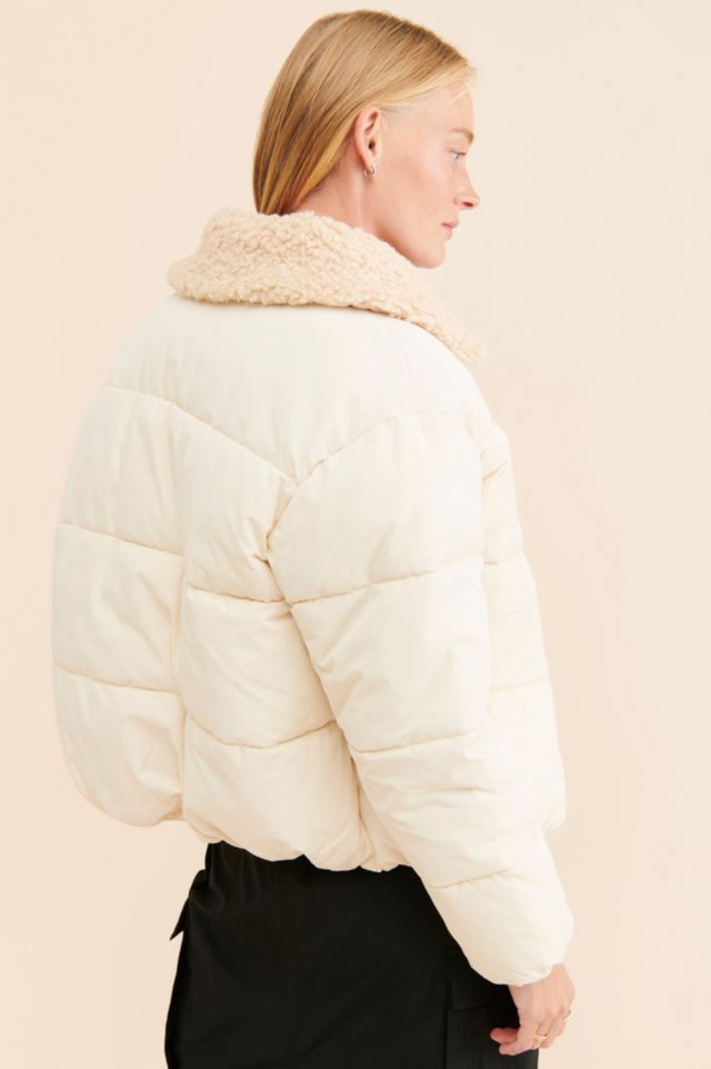 Duckie Faux Shearling Collar Puffer Jacket #1