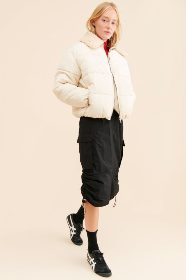 Duckie Faux Shearling Collar Puffer Jacket #3
