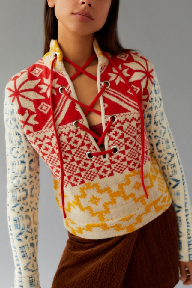BDG Rian Lace-Up Sweater #2