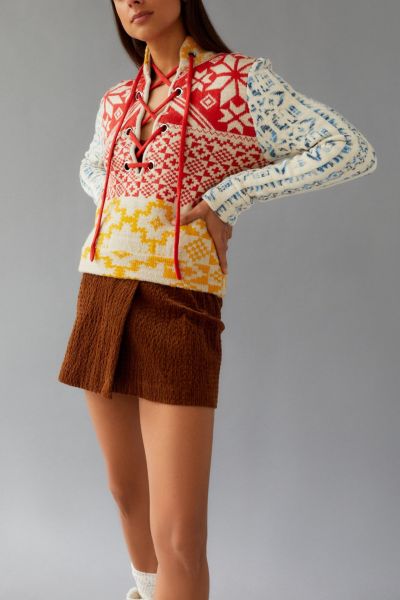 BDG Rian Lace-Up Sweater