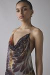 Jaded London Dahlia Cowl Neck Hand-Beaded Chiffon Maxi Dress