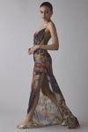 Jaded London Dahlia Cowl Neck Hand-Beaded Chiffon Maxi Dress