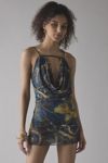 Jaded London Luiza Mesh Beaded Strappy Backless Mini Dress