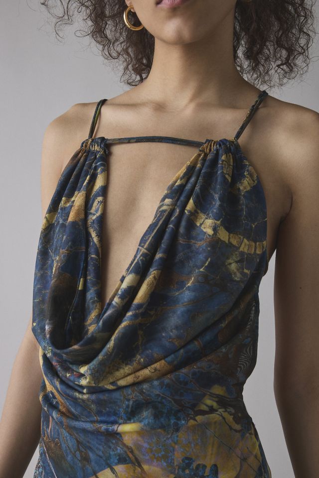 Jaded London Luiza Mesh Beaded Strappy Backless Mini Dress #3