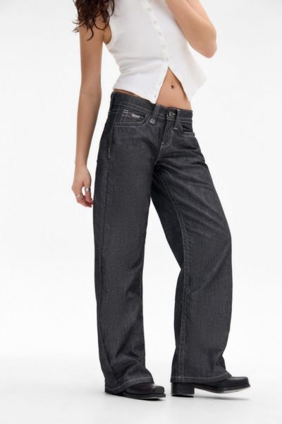BDG CHAMBRAY KAYLA LOWRIDER JEAN IN BLACK, WOMEN'S AT URBAN OUTFITTERS 