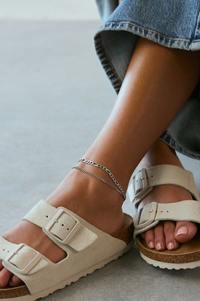 URBAN OUTFITTERS STAINLESS STEEL ESSENTIAL CHAIN ANKLET SET IN SILVER, WOMEN'S AT URBAN OUTFITTERS 