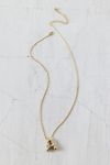 14k Gold Plated Rhinestone Bubble Initial Charm Necklace