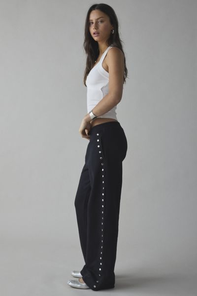 MOTEL LARK STUDDED LOOSE FIT JOGGER SWEATPANT IN BLACK, WOMEN'S AT URBAN OUTFITTERS 