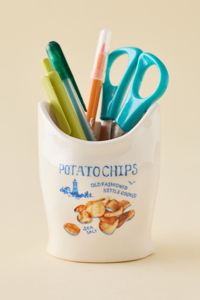 Chip Bag Ceramic Pencil Holder #1