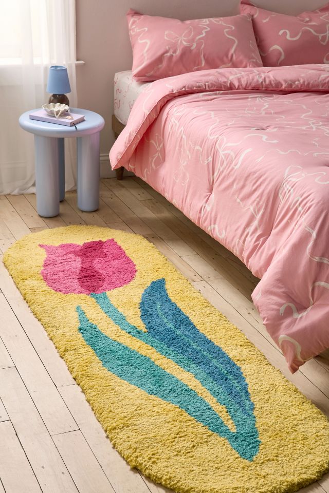 Tulip Shaggy Tufted Oval Runner Rug #1