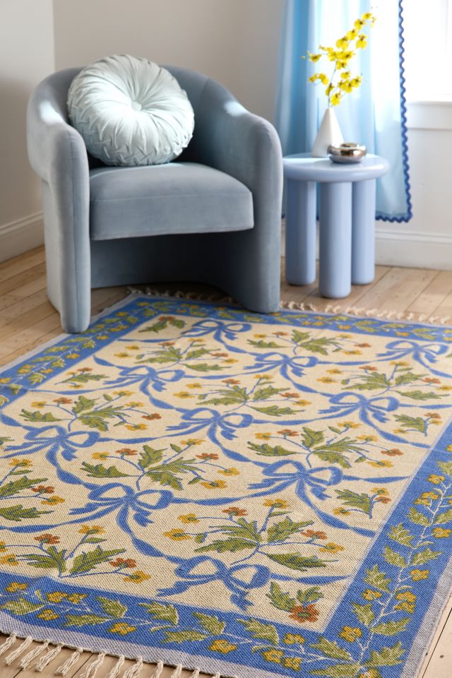 Bow Demask Screen Printed Rug #1