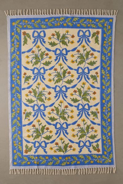 Bow Demask Screen Printed Rug