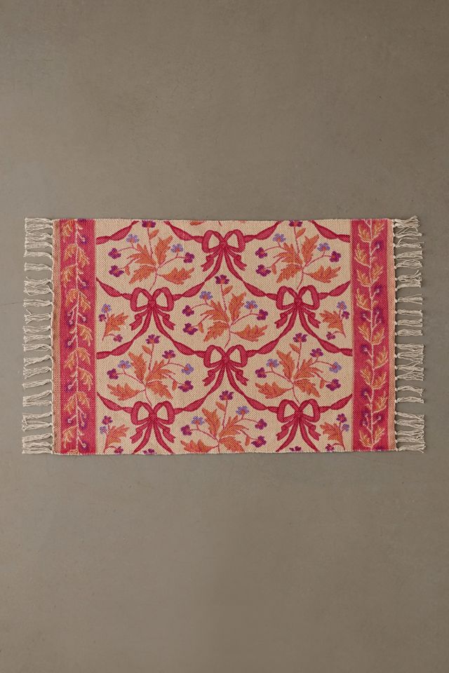 Bow Demask Screen Printed Rug #3