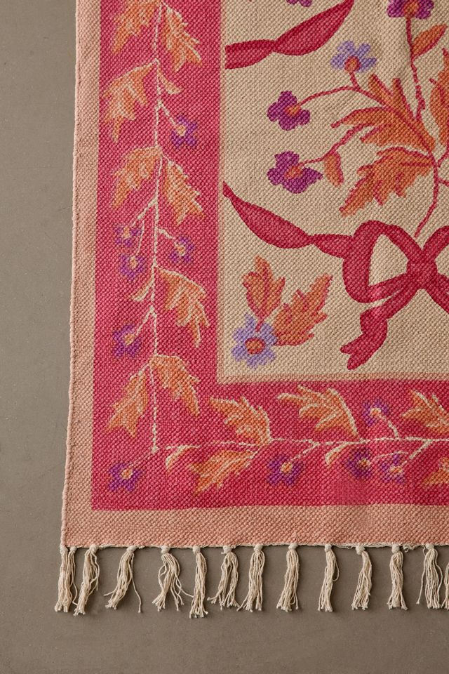 Bow Demask Screen Printed Rug #4