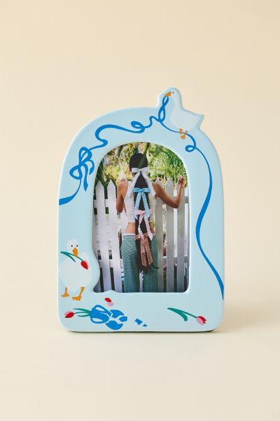 Urban Outfitters Silly Goose Ceramic 3.6" X 5.6" Arch Picture Frame In Blue At