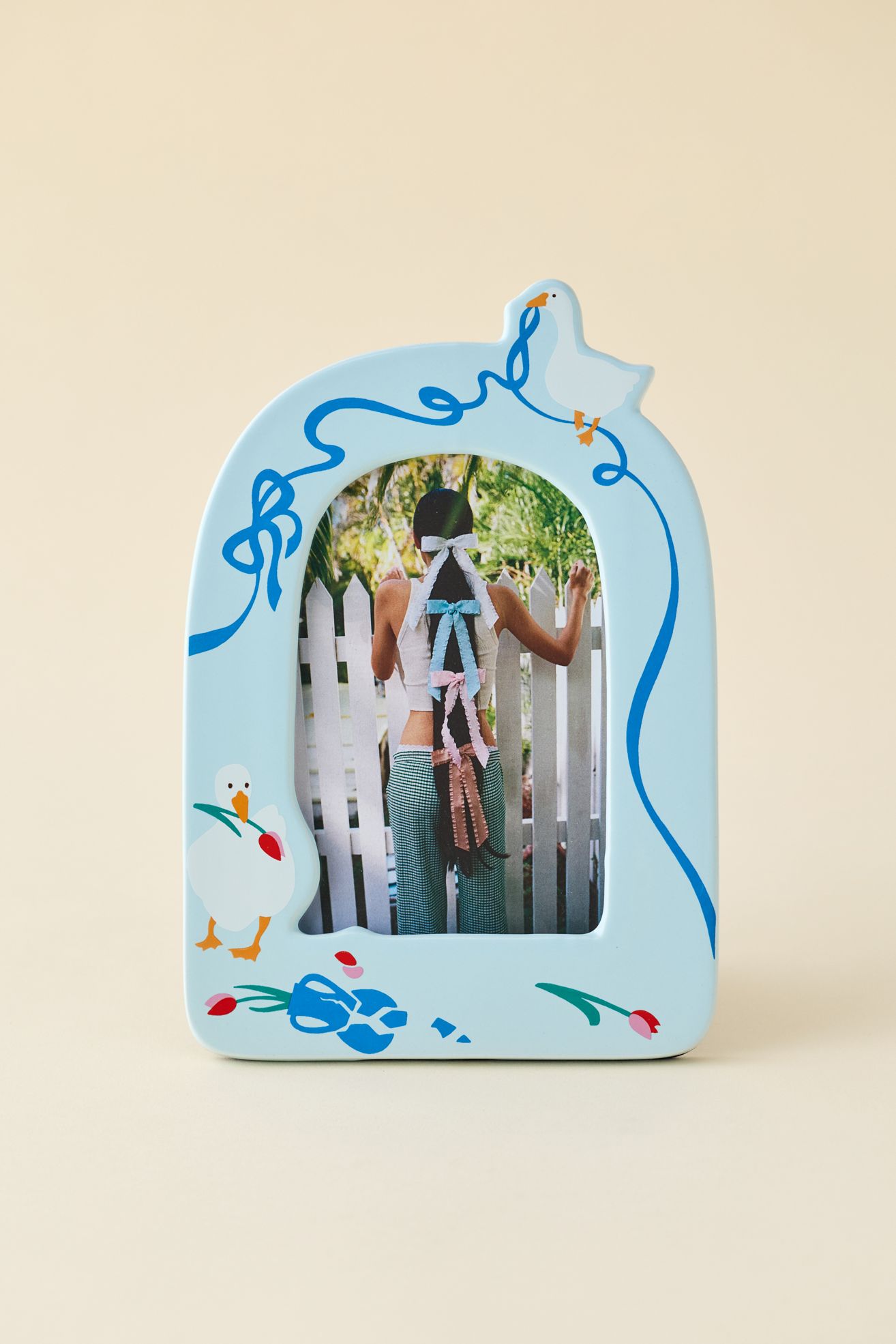 Silly Goose Ceramic 3.6” X 5.6” Arch Picture Frame - Blue, ONE SIZE