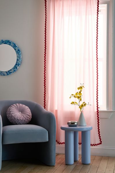 Urban Outfitters Wiggle Trimmed Window Panel In Pink At