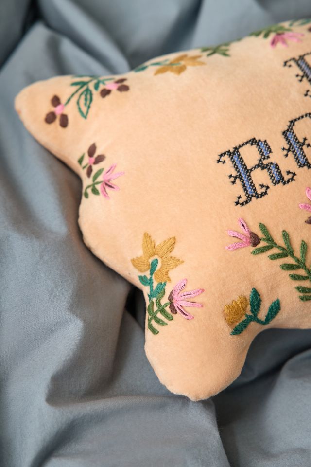 Bed Rotting Wiggle Embroidered Bolster Pillow