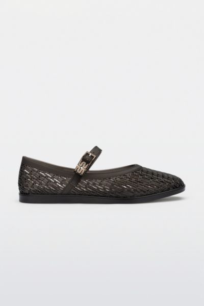 MELISSA HARPER JELLY BALLERINA FLAT IN CLEAR BLACK, WOMEN'S AT URBAN OUTFITTERS 