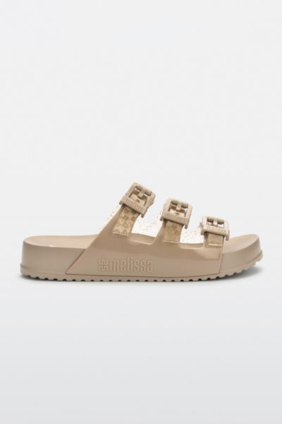 Shop Melissa Cozy Stripes Slide In Beige, Women's At Urban Outfitters
