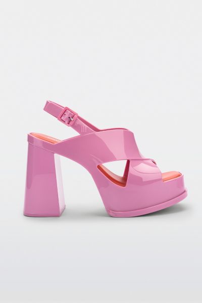MELISSA DANCE JELLY PLATFORM HEEL IN PINK/RED, WOMEN'S AT URBAN OUTFITTERS 