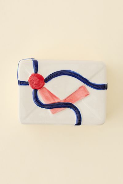 Urban Outfitters Secret Letter Ceramic Trinket Box In White At
