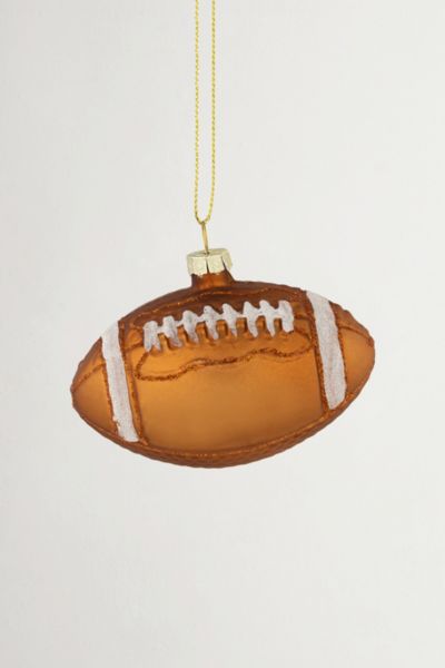 Urban Outfitters Football Glittered Glass Ornament In Brown At  In Brown
