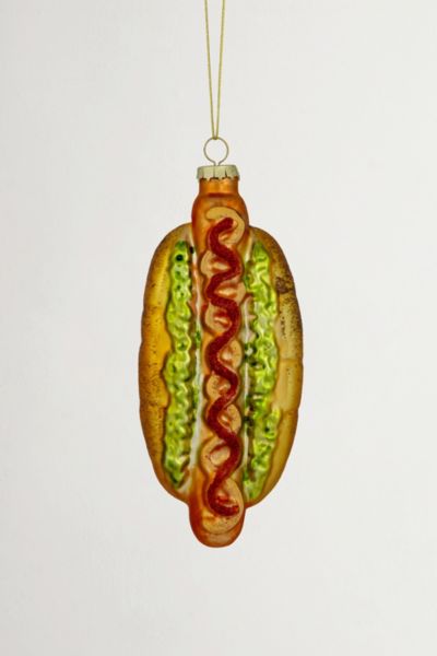 Hot Dog Glass Ornament