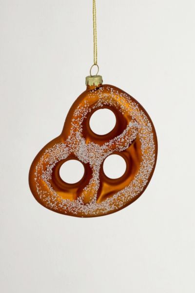 Urban Outfitters Salted Soft Pretzel Glass Ornament In Bronze At  In Bronze