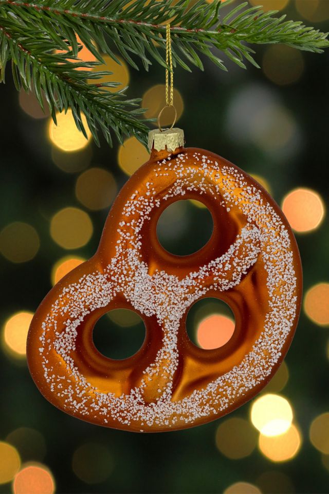 Salted Soft Pretzel Glass Ornament #1