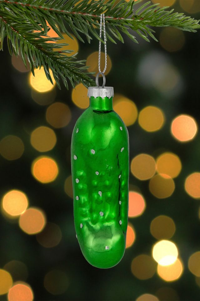 Green Pickle Glass Ornament #1