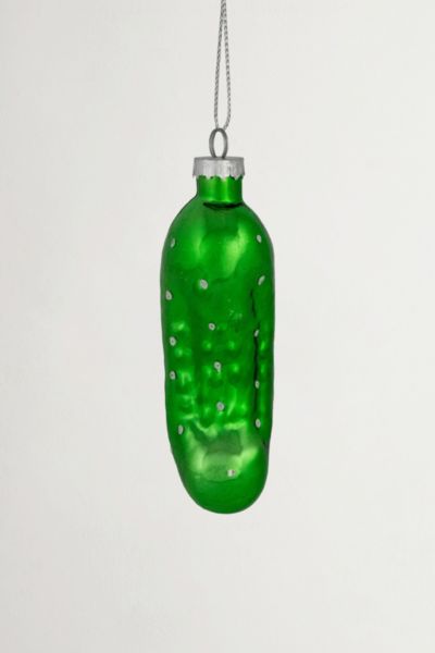 Green Pickle Glass Ornament
