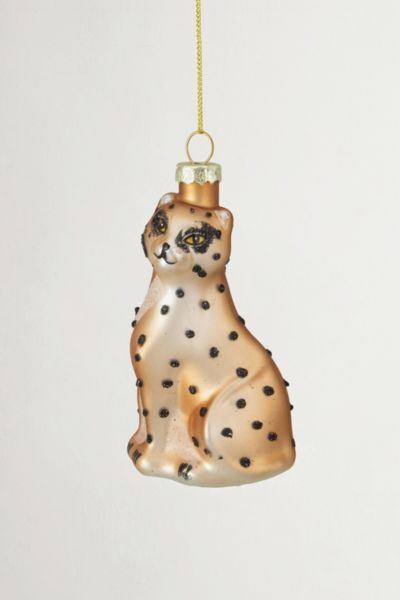 Leopard Glass Ornament