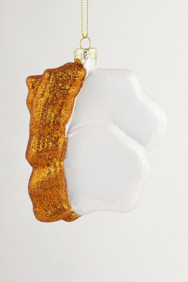Eggs and Bacon Glittered Glass Ornament #4