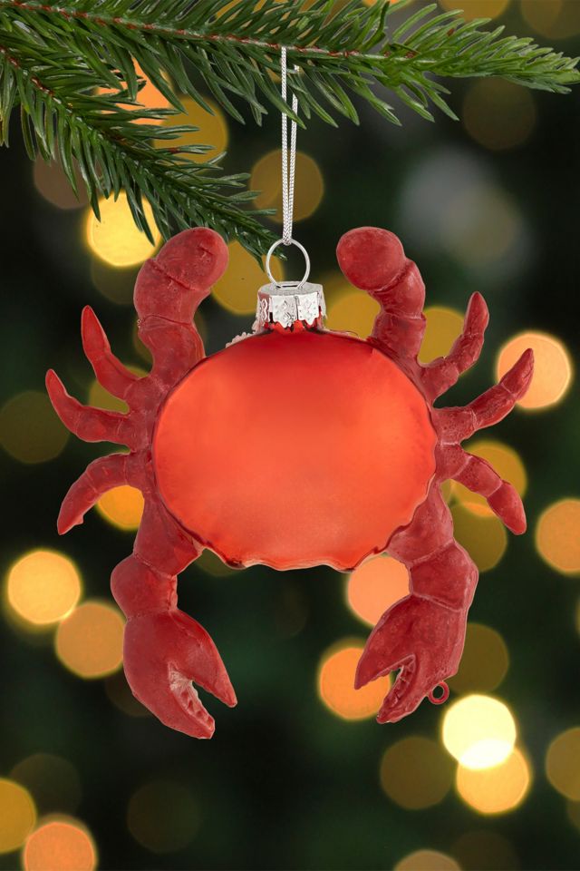 Shelled Crab Glass Ornament #1