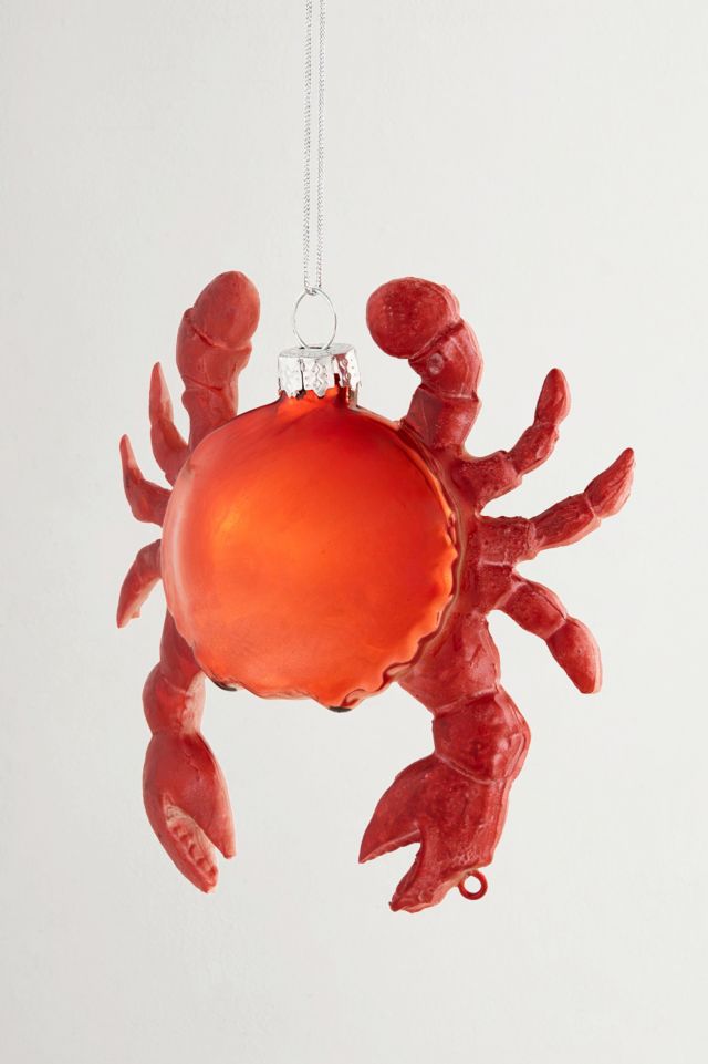 Shelled Crab Glass Ornament #2