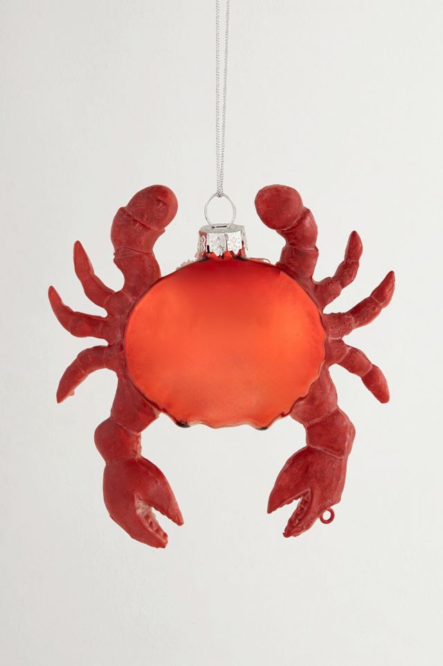 Shelled Crab Glass Ornament