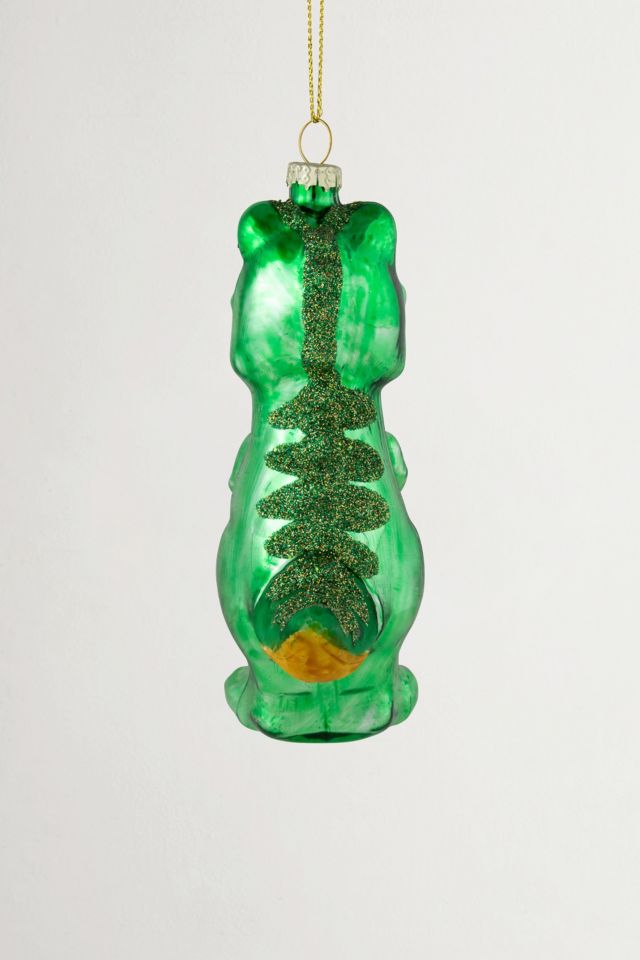 Green Dinosaur Glass Ornament #4