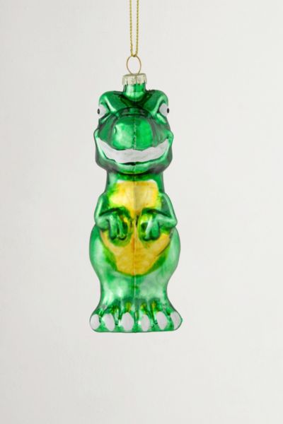 Green Dinosaur Glass Ornament