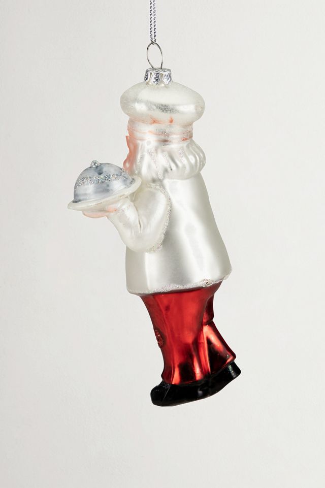 Santa Chef Glass Ornament #3