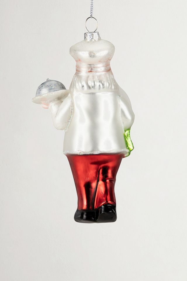 Santa Chef Glass Ornament #4