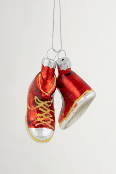 Red Sneakers Glass Ornament