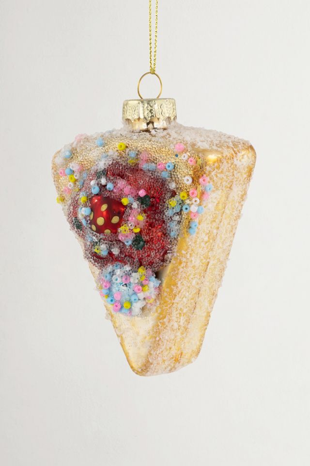 Slice of Cake Glass Ornament #2