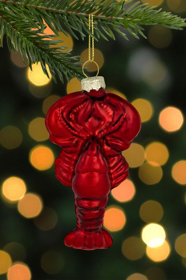 Shiny Lobster Glass Ornament #1