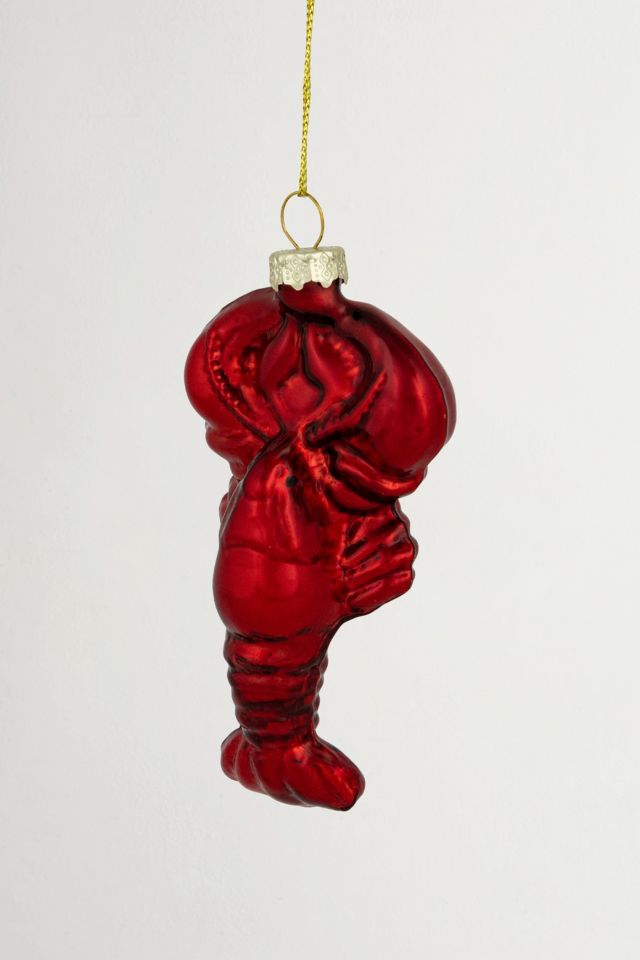 Shiny Lobster Glass Ornament #3